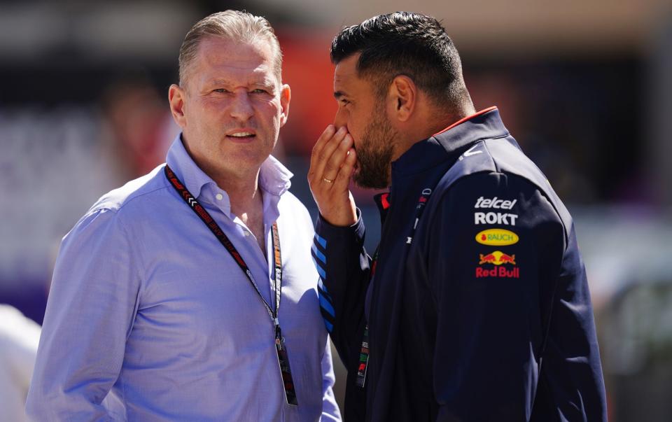 Jos Verstappen chats with a Red Null employee