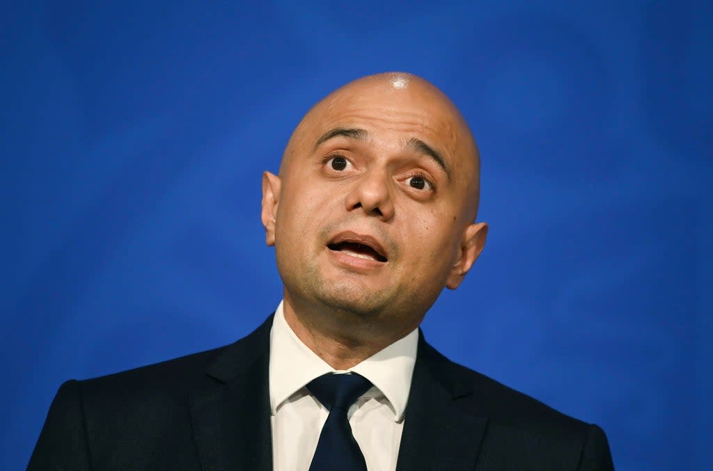 Sajid Javid: ‘We expect cases to rise in the coming days’  (AP)