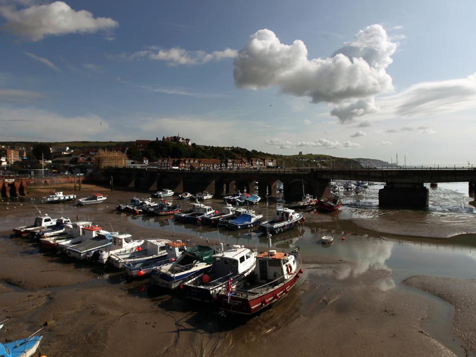 The boat landed close to Folkestone Harbour: PA