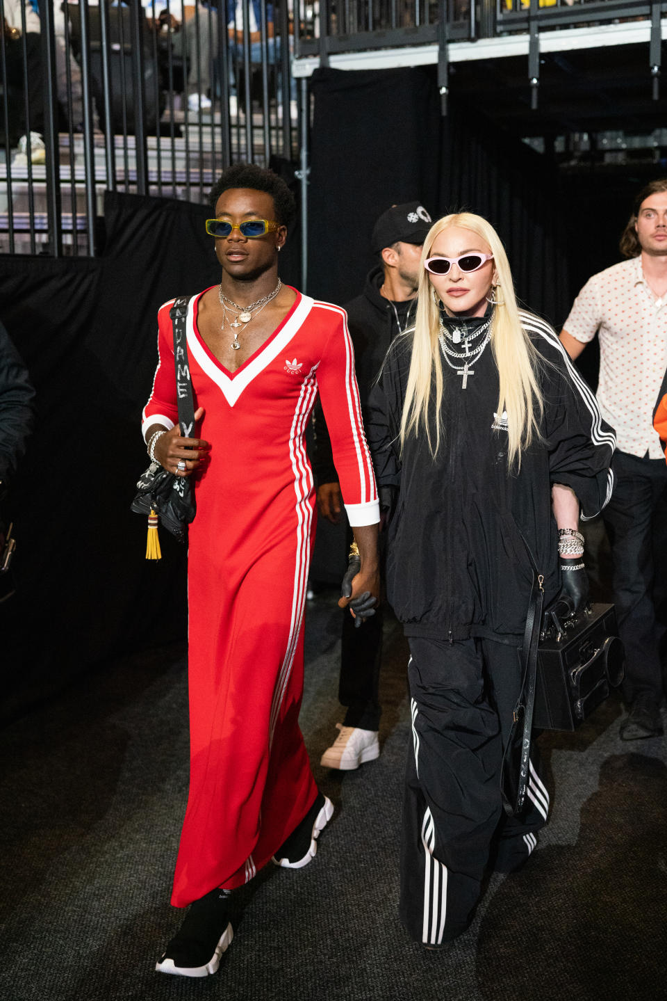 David Banda joined his mother Madonna at the WBA World Lightweight Championships in May. (Getty Images)