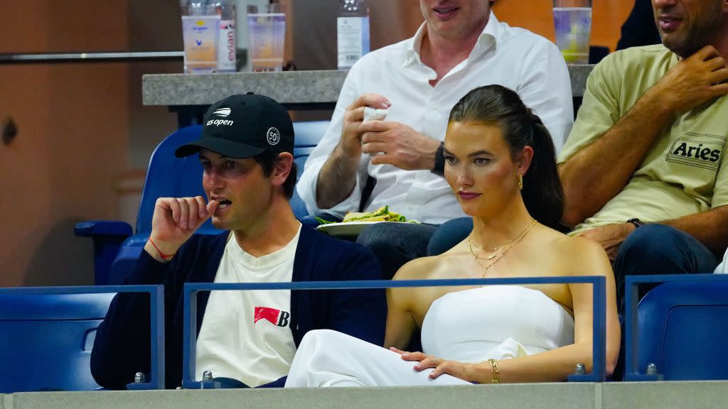 new york, new york september 06 josh kushner and karlie kloss are seen at the 2023 us open tennis championships on september 06, 2023 in new york city photo by gothamgc images