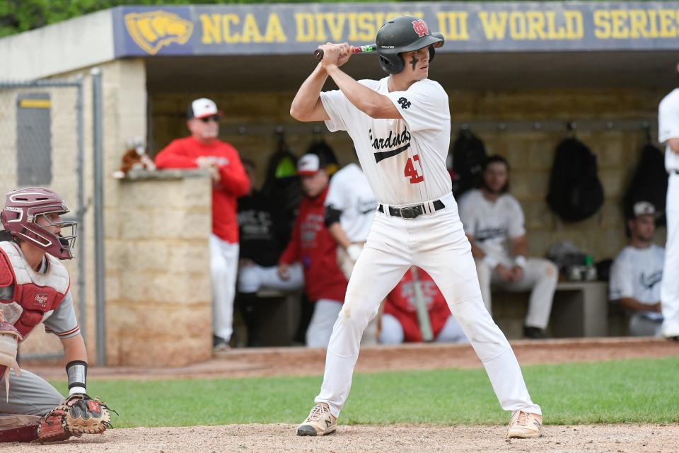 North Central College's Luke Lehnen bats against Coe College in a baseball game this spring.