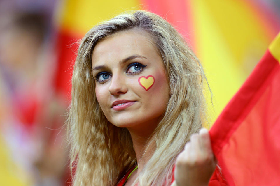 GDANSK, POLAND - JUNE 18: A football fan enjoys the pre match atmosphere during the UEFA EURO 2012 group C match between Croatia and Spain at The Municipal Stadium on June 18, 2012 in Gdansk, Poland. (Photo by Shaun Botterill/Getty Images)