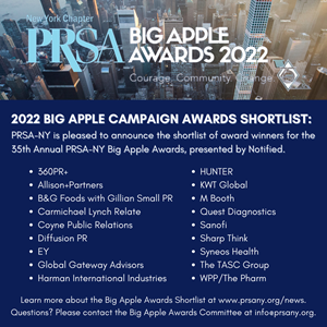 PRSA-NY 2022 Big Apple Awards Shortlist