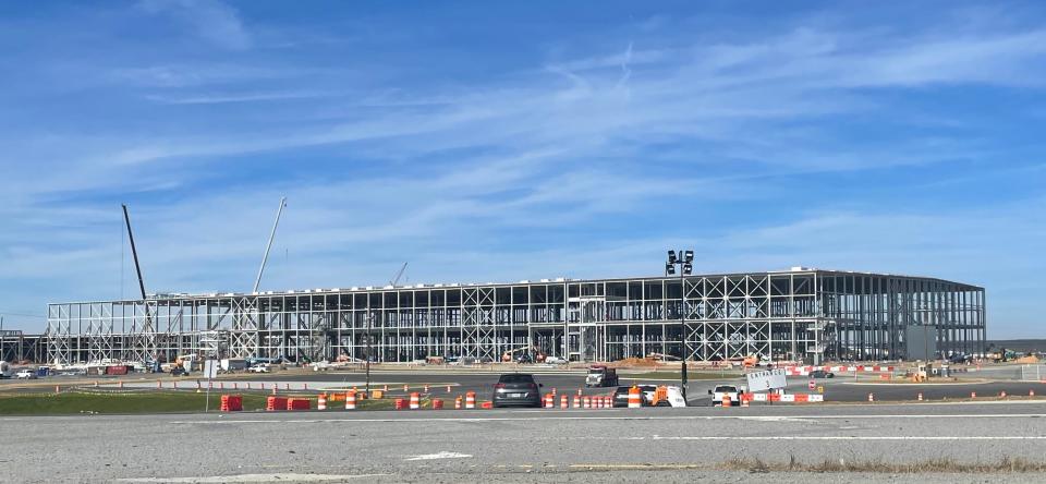 SK On and Hyundai's battery factory under construction in Cartersville, Georgia.