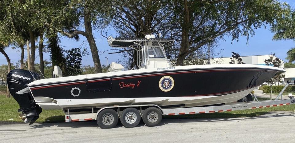 This photo provided by George & Barbara Bush Foundation shows a speedboat owned by former President George H.W. Bush that will be auctioned on Wednesday, Feb. 15, 2024, in Houston to raise money for scholarships for the George Barbara & Bush Foundation.
(Credit: George & Barbara Bush Foundation via AP)