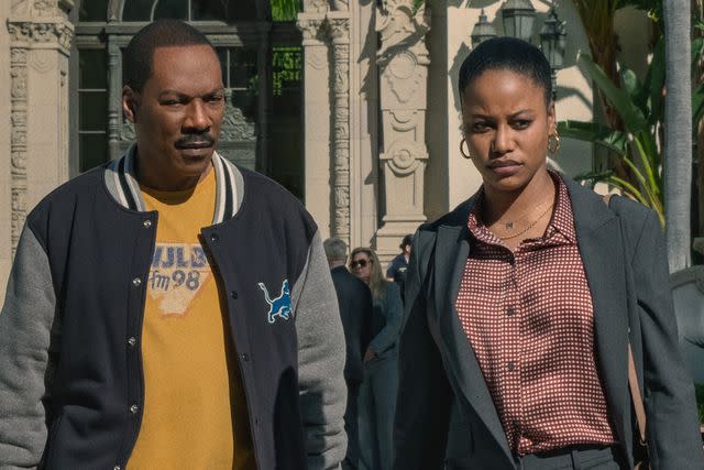 <p>Melinda Sue Gordon/Netflix</p> Eddie Murphy and Taylour Paige