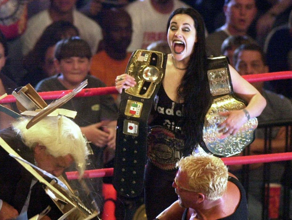 Daffney Unger looks on during WCW's Monday Nitro in the Mississippi Gulf Coast Coliseum in Biloxi, Miss., Monday, May 15, 2000.