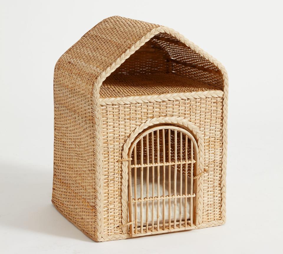 <p><a href="https://go.redirectingat.com?id=74968X1596630&url=https%3A%2F%2Fwww.potterybarn.com%2Fproducts%2Fwoven-wicker-pet-house%2F&sref=https%3A%2F%2Fwww.housebeautiful.com%2Flifestyle%2Fkids-pets%2Fg4781%2Ffancy-dog-houses%2F" rel="nofollow noopener" target="_blank" data-ylk="slk:Shop Now;elm:context_link;itc:0;sec:content-canvas" class="link ">Shop Now</a></p><p>Wicker Handwoven Pet House</p><p>$299.00</p><p>potterybarn.com</p><span class="copyright">Pottery Barn</span>