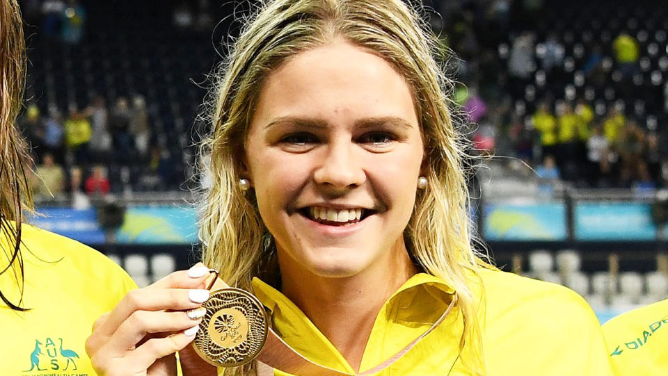 Shayna Jack at the 2018 Commonwealth Games, where she won relay gold.  (Photo by Quinn Rooney/Getty Images)