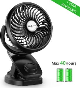 SkyGenius Battery Operated Clip on Mini Desk Fan