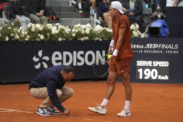 Novak Djokovic engaged in furious row with umpire in Italian Open loss