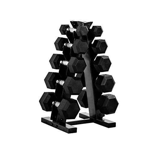 6) CAP Barbell Dumbbell Set With Vertical Rack
