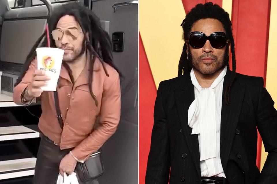 <p>Lenny Kravitz/Instagram; Jamie McCarthy/WireImage</p> Lenny Kravitz visits Buc-ee