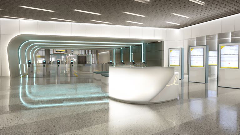 La nueva estación de Brightline, en el Aeropuerto Internacional de Orlando