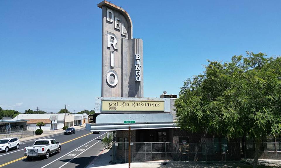 Del Rio Theater in Riverbank, Calif., Thursday, June 1, 2023. The theater is scheduled to be torn down for retail space and housing.