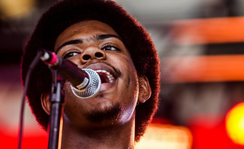 The Huston-Tillotson University Jazz Collective performs on the stage during Austin City Limits weekend two day three at Zilker Park Friday, Oct. 13, 2023.