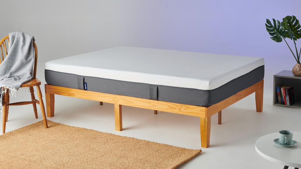 Emma Original memory foam mattress on a wooden bedframe