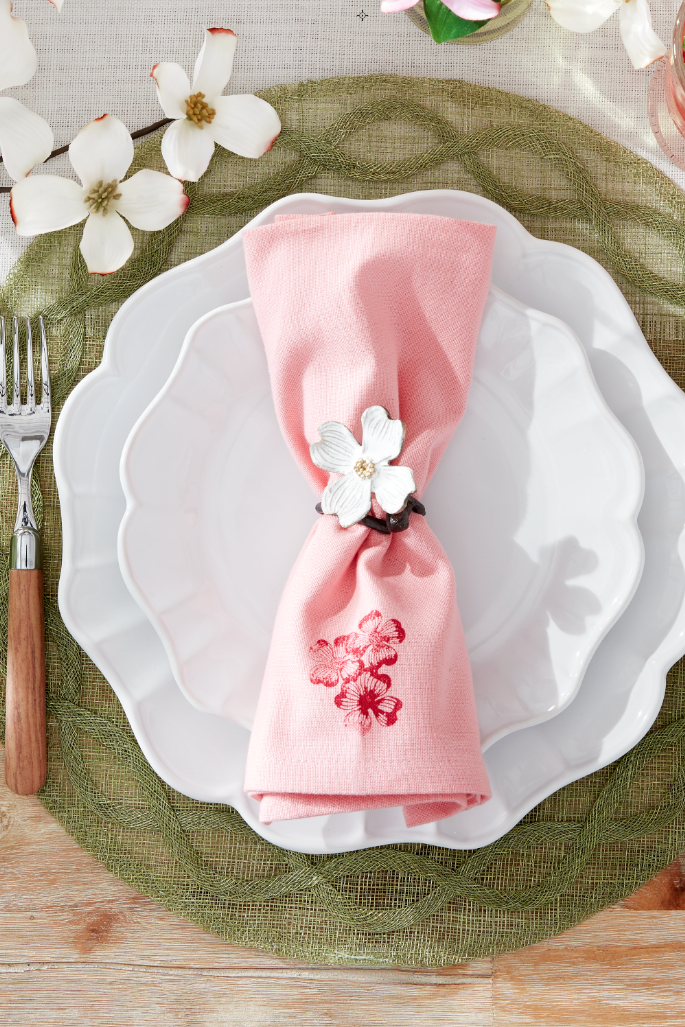 DIY Floral Stamp Napkins