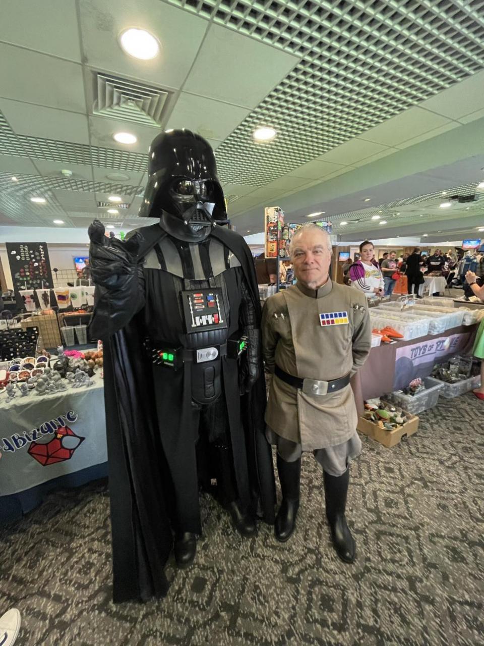 Lancashire Telegraph: Steve Mulvaney from Wigan as Darth Vader and Kenneth Bradbury from Brierfield as Grand Moff Tarkin