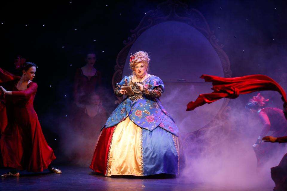 Narrator (Sandy Skoglund-Young) opens Springfield Little Theatre's preview of "Beauty and the Beast" at The Landers Theatre on Thursday, June 8, 2023. The production closes out Springfield Little Theatre's 88th season and will run June 9-25, 2023.