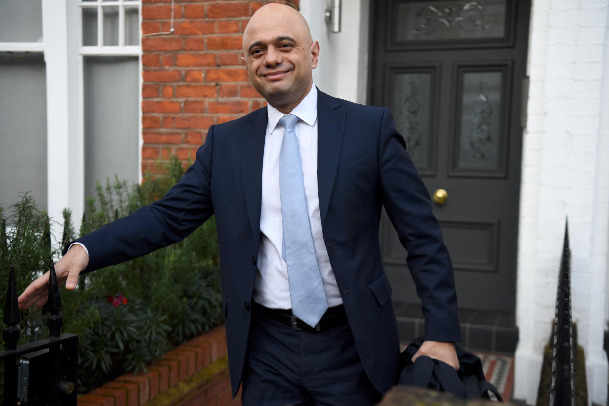 Former Chancellor of the Exchequer Sajid Javid leaving his south London home following the Cabinet reshuffle.