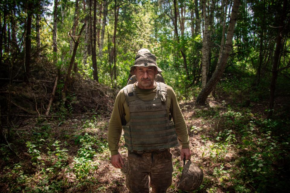 A Ukrainian soldier operating in the 57th Motorized Brigade unit seen near Vovchansk, Kharkiv (Getty Images)