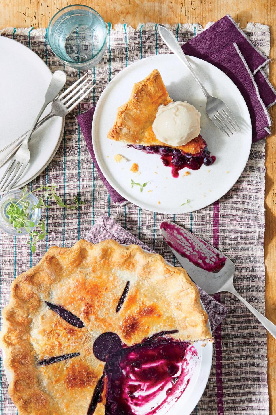 Thyme-Scented Blueberry Pie