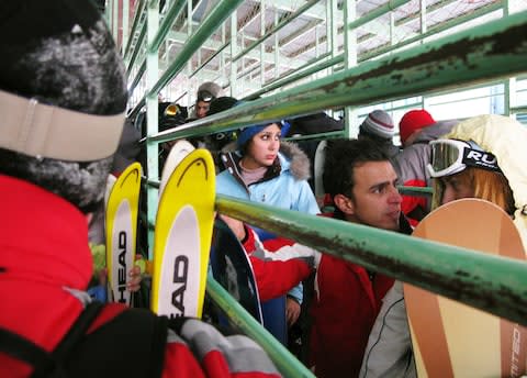 Skiers in Dizin - Credit: getty