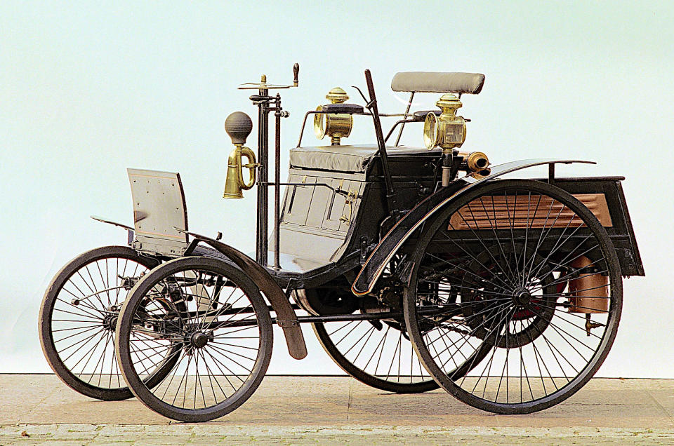 <p>Almost every article written about the earliest days of motoring includes a reference to the<strong> Benz Patent Motorwagen</strong>, which is usually (though disputably) referred to as the world’s first car. Far less attention is paid to the later Benz Velo, which is a pity. Officially known as the <strong>Velocipede</strong>, the Velo had four wheels compared with just three for the Patent Motorwagen, and was built for much longer and in far greater numbers. </p><p>There were several developments over the years, including increased power output and, from 1896, the option of pneumatic tyres. More than 1200 examples were built from 1894 to 1902, and this has led to the Velo being described as the first car ever to go into mass production.</p>