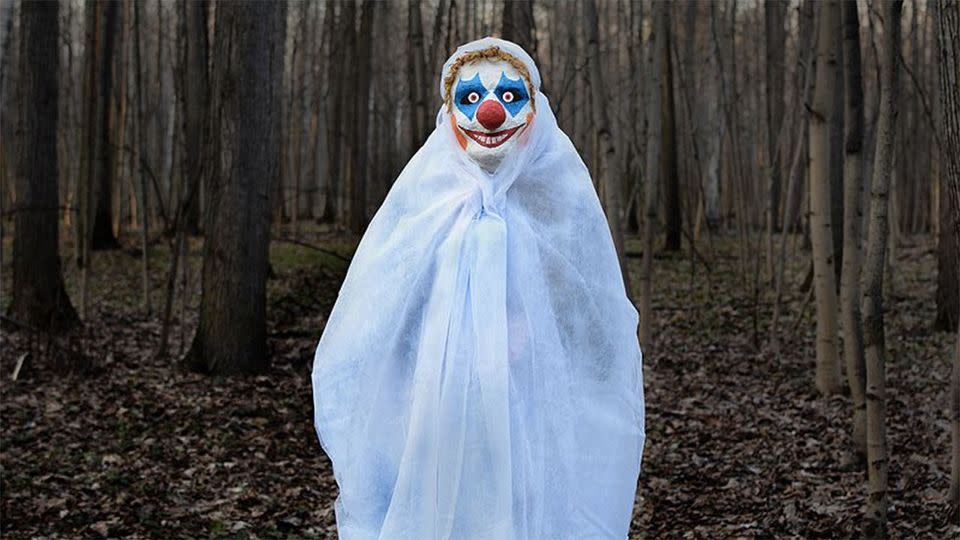 The latest sighting occurred on Tuesday, when a man brandishing a machete chased a clown into the woods near an apartment complex. Photo: Supplied