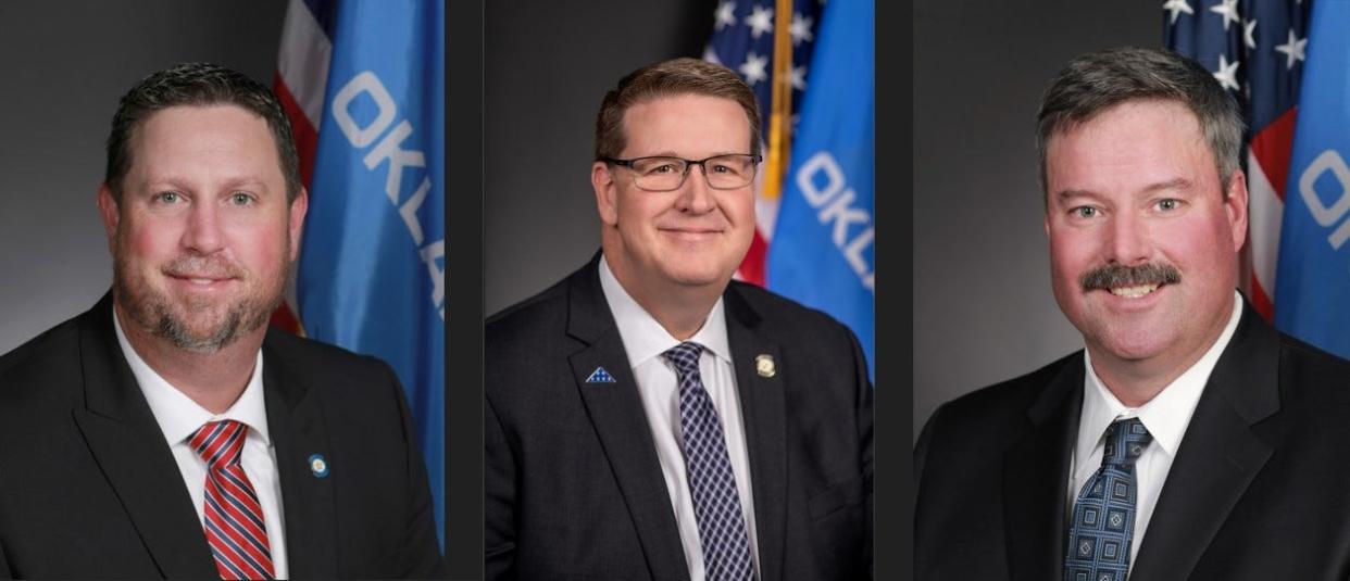 From left, Sen. David Bullard, R-Durant, Senate Majority Floor Leader Greg McCortney, R-Ada, and Sen. Casey Murdock, R-Felt, are vying to be the next Senate president pro tempore.