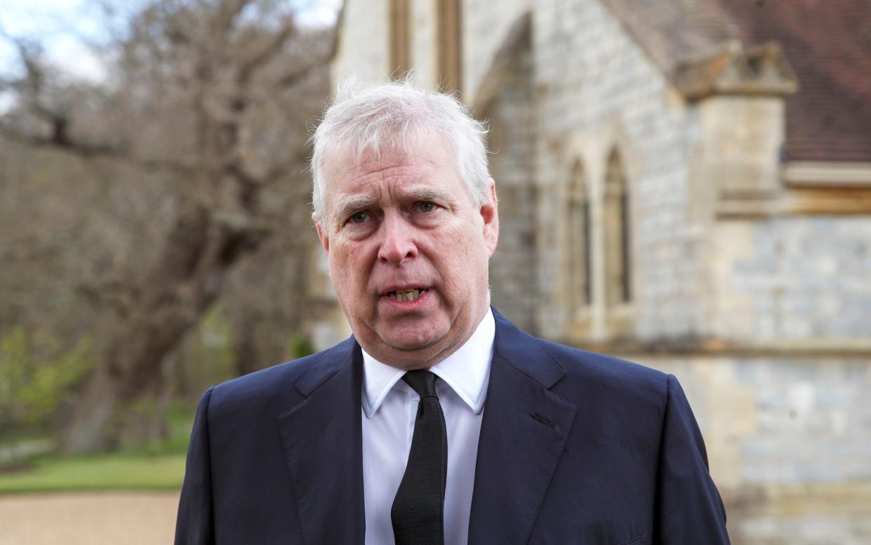 Prince Andrew, Duke of York, attends the Sunday Service at the Royal Chapel of All Saints, Windsor - Steve Parsons/Getty Images Europe 