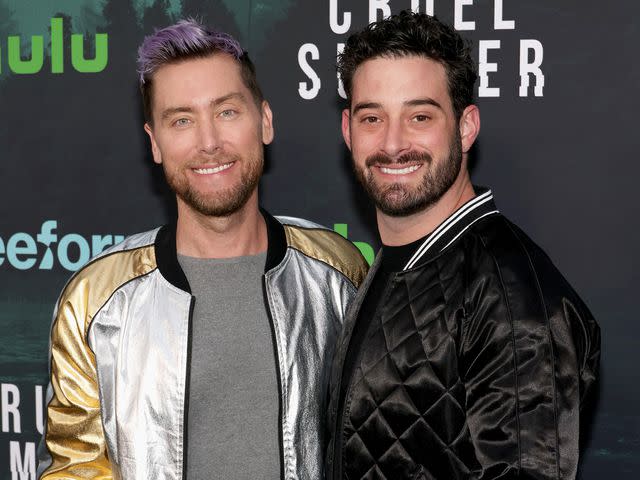 <p>David Livingston/Getty</p> Lance Bass and Michael Turchin.