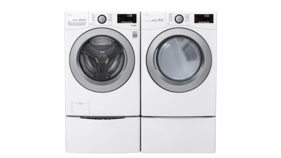 The best washer and dryer sets of 2020: LG WM3500CW washer & DLE3500W dryer.