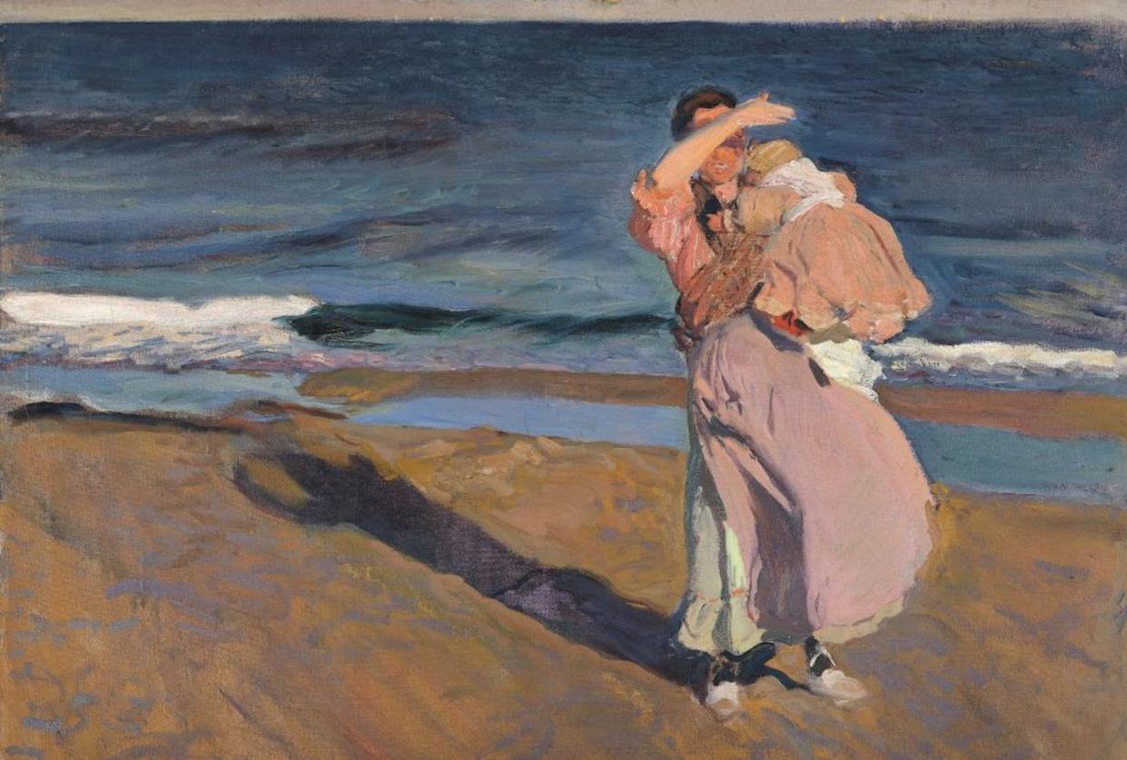 'Pescadora con su hijo', de 1908 (Joaquín Sorolla). <a href="https://ceres.mcu.es/pages/Main?idt=5706&inventary=00814&table=FMUS&museum=MSM" rel="nofollow noopener" target="_blank" data-ylk="slk:Museo Sorolla;elm:context_link;itc:0;sec:content-canvas" class="link ">Museo Sorolla</a>, <a href="http://creativecommons.org/licenses/by-sa/4.0/" rel="nofollow noopener" target="_blank" data-ylk="slk:CC BY-SA;elm:context_link;itc:0;sec:content-canvas" class="link ">CC BY-SA</a>