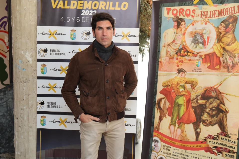 MADRID, SPAIN - JANUARY 14: Bullfighter Cayetano Rivera poses upon his arrival at the presentation of the Feria Taurina Valdemorillo, on January 14, 2022, in Madrid, Spain. Pueblos del Toreo, with the help of Victor Zabala and Carlos Zuñiga, has presented the Bullfighting Fair of San Blas and La Candelaria 2022. (Photo By Raul Terrel/Europa Press via Getty Images)