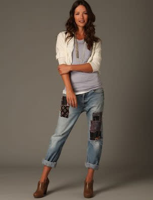 One-Of-A-Kind Patched Boyfriend Jean - $198.00