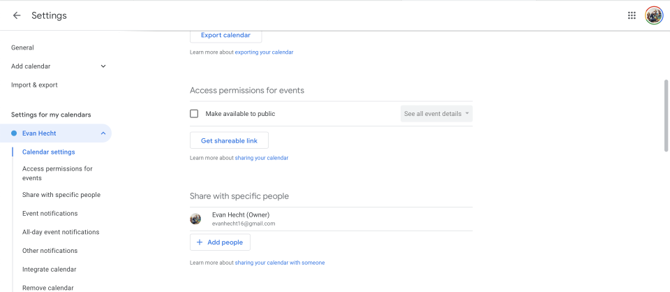 A step-by-step guide to share your Google Calendar
