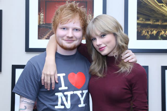 Anna Webber/Getty Ed Sheeran poses with Taylor Swift