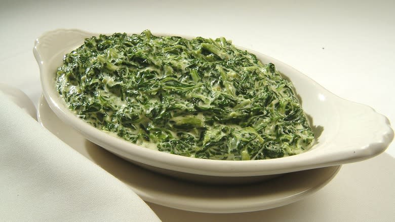 Creamed spinach side dish