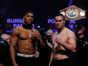 Boxing - Anthony Joshua & Joseph Parker Weigh-In - Motorpoint Arena, Cardiff, Britain - March 30, 2018 Anthony Joshua and Joseph Parker during the weigh in Action Images via Reuters/Andrew Couldridge