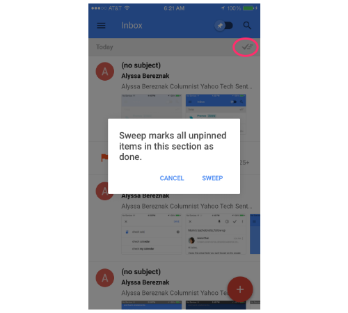 Google Inbox screenshot