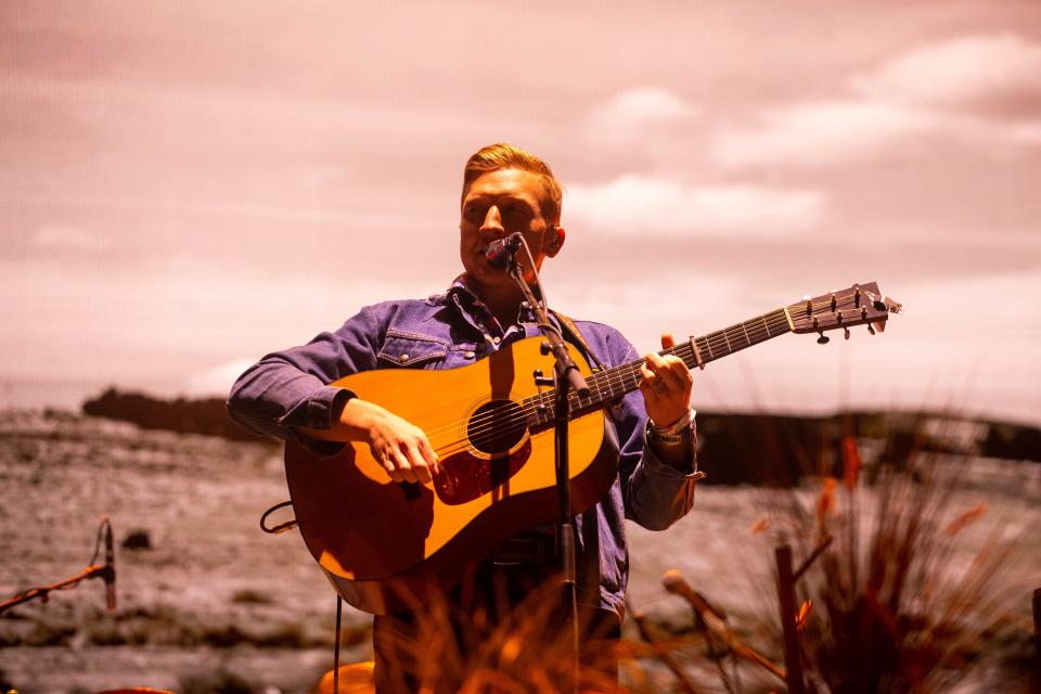 Tyler Childers performs at Bonnaroo music festival on June 17, 2023.