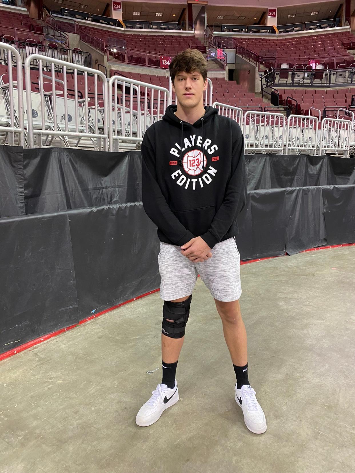 Austin Parks, a 2023 Ohio State commitment from St. Marys (Ohio) Memorial, watched his team participate at Ohio State's 2022 team camp while recovering from a knee injury.