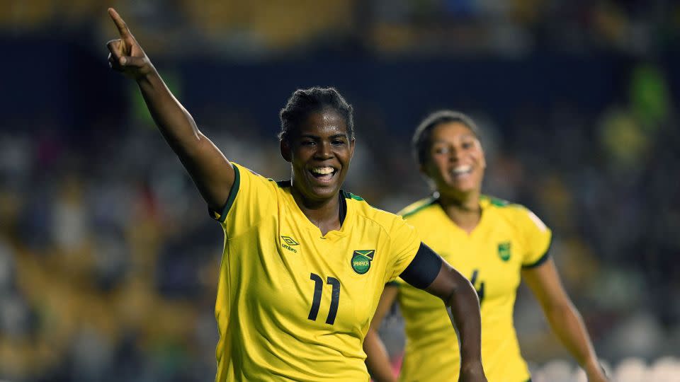 Jamaica's Khadija Shaw was one of Europe's most prolific strikers last season. - Alfredo Estrella/AFP/Getty Images