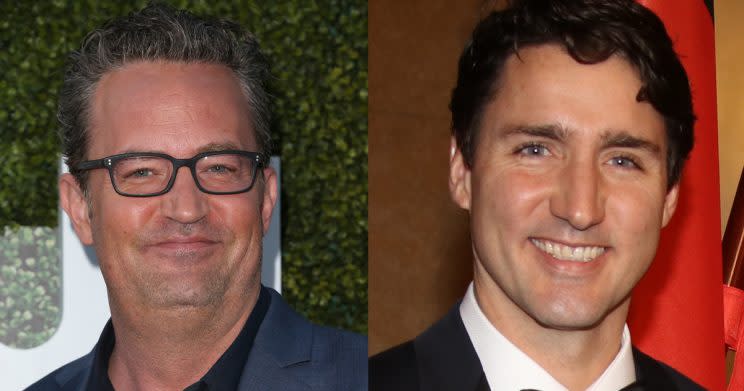 Mathew Perry and Justin Trudeau (WENN/Composite)