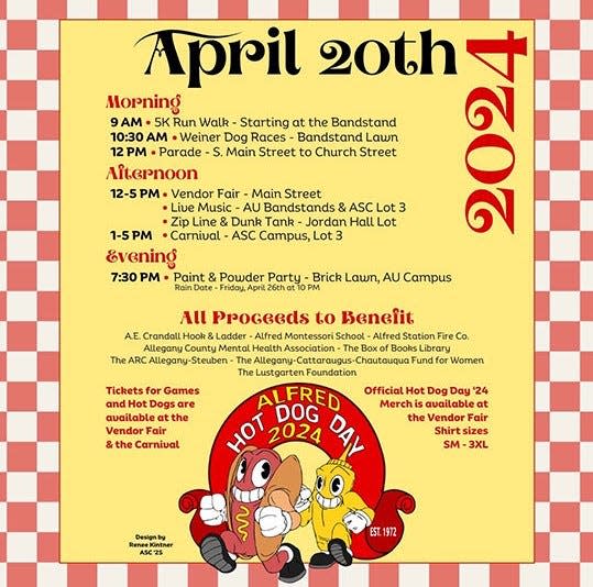 Hot Dog Day schedule of events.