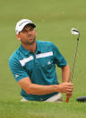 GREENSBORO, NC - AUGUST 20: Sergio Garcia of Spain hits his third shot on the 15th hole during the final round of the Wyndham Championship at Sedgefield Country Club on August 20, 2012 in Greensboro, North Carolina. (Photo by Hunter Martin/Getty Images)