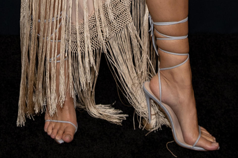 A closer view of Emily Ratajkowski’s heels. - Credit: Courtesy of Amazon